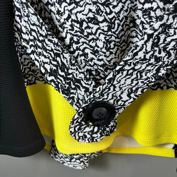 Artex Fashion Black & Yellow Lagenlook Lightweight Jacket w/Large Buttons Size L - Picture 4 of 8